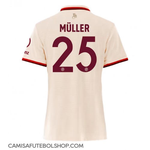 Camisa de time de futebol Bayern Munich Thomas Muller #25 Replicas 3º Equipamento Feminina 2024-25 Manga Curta